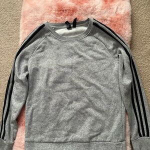 Adidas Gray Sweatshirt with Black Stripes
